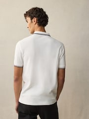 Белый/Красный/Темно-синий  - Рубашка поло с контрастной отделкой Fred Perry - Image 3 of 4