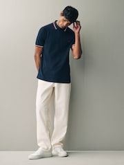 Темно-синий/белый/красный - Рубашка поло с контрастной отделкой Fred Perry - Image 2 of 4