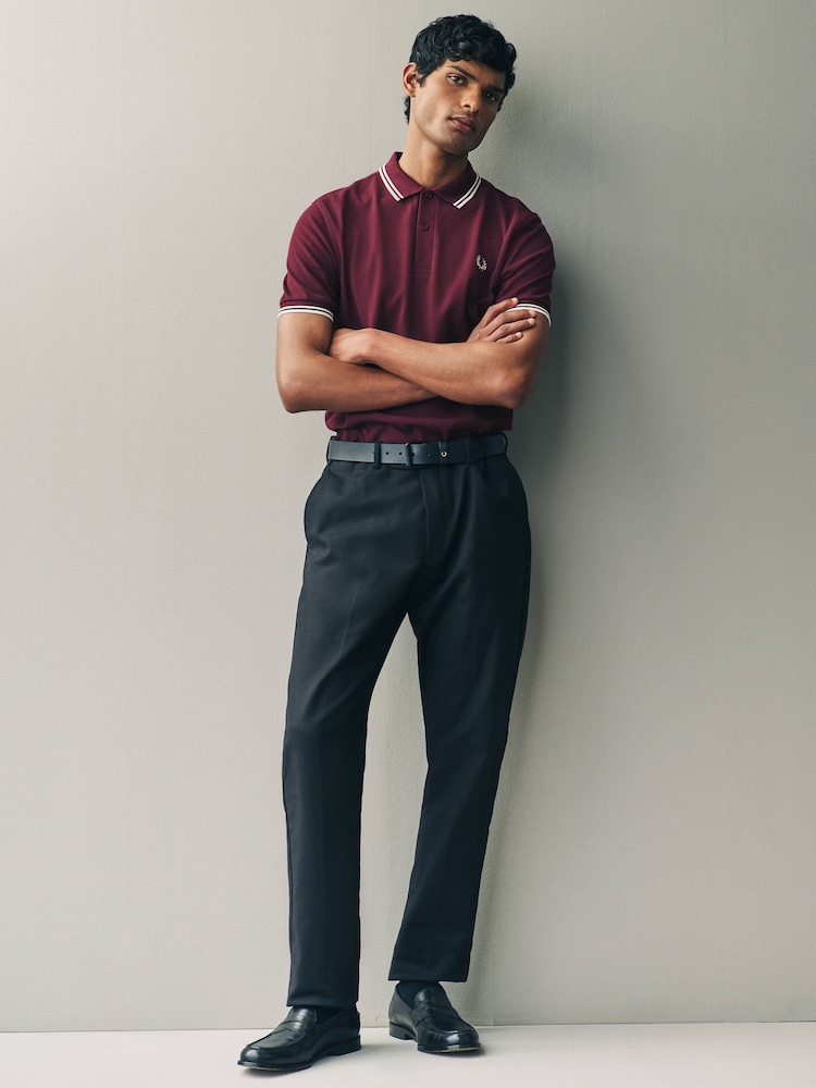 Бордово-красный/светло-бежевый - Рубашка поло с контрастной отделкой Fred Perry - Image 2 of 6