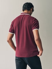 Бордово-красный/светло-бежевый - Рубашка поло с контрастной отделкой Fred Perry - Image 3 of 6