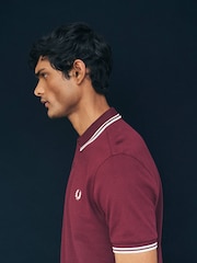 Бордово-красный/светло-бежевый - Рубашка поло с контрастной отделкой Fred Perry - Image 6 of 6