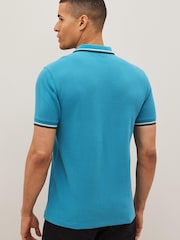 Синий/кремовый/черный Cyber - Рубашка поло с контрастной отделкой Fred Perry - Image 2 of 5