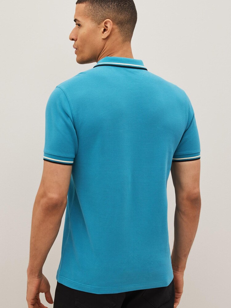 Синий/кремовый/черный Cyber - Рубашка поло с контрастной отделкой Fred Perry - Image 2 of 5