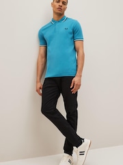 Синий/кремовый/черный Cyber - Рубашка поло с контрастной отделкой Fred Perry - Image 3 of 5