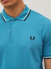 Синий/кремовый/черный Cyber - Рубашка поло с контрастной отделкой Fred Perry - Image 5 of 5