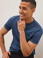 Синий - Fred Perry Cotton T-Shirt - Image 4 of 7