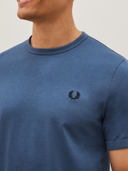 Синий - Fred Perry Cotton T-Shirt - Image 5 of 7