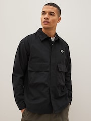 Fred Perry Black Utility Shacket Overshirt - Image 1 of 8