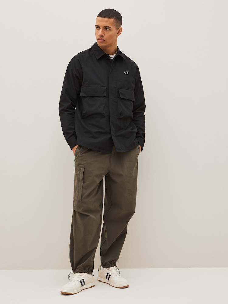 Fred Perry Black Utility Shacket Overshirt - Image 2 of 8