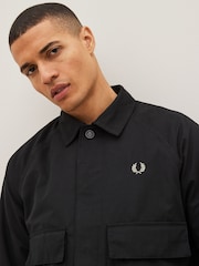 Fred Perry Black Utility Shacket Overshirt - Image 4 of 8