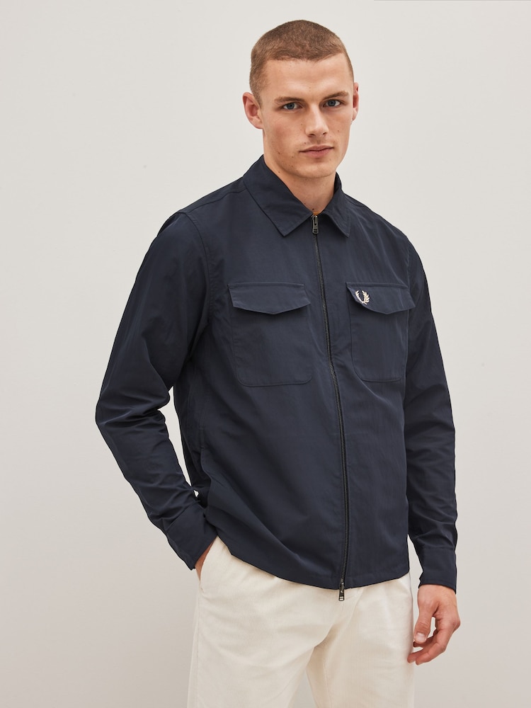 Темно-синий - Fred Perry Zip Up Lightweight Jacket - Image 1 of 5