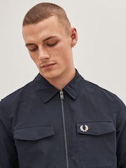 Темно-синий - Fred Perry Zip Up Lightweight Jacket - Image 4 of 5
