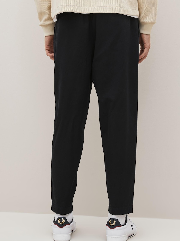 Fred Perry Navy Twill Tapered Trousers - Image 2 of 4