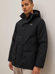 Fred Perry Padded Hooded Black Jacket - Image 3 of 6
