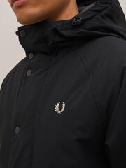 Fred Perry Padded Hooded Black Jacket - Image 4 of 6