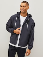 Lacoste Navy Water-Resistant Sports Jacket with Removeble Hood - Image 1 of 5