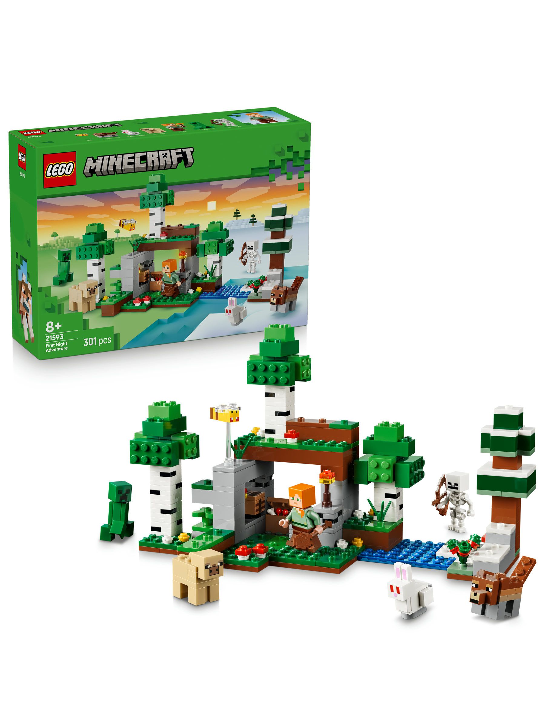 LEGO Minecraft First Night Adventure 21593 | Toys for 8+ Year Old Boys & Girls, Interactive Set, 7 Figures Including Alex, Skeleton & Creeper, Gaming Gift, 301 Pieces - Image 17