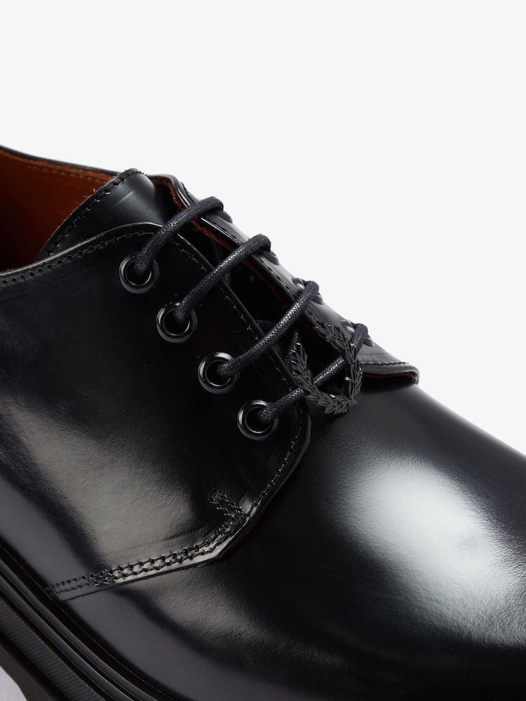 Fred Perry Derby Black Shoes - Image 6 of 6