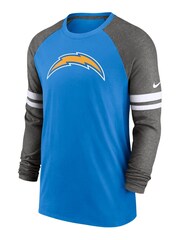 Nike Blue NFL Fanatics Los Angeles Chargers Dri-FIT Cotton Long Sleeve Raglan T-Shirt - Image 1 of 3