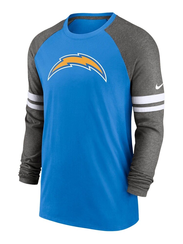 Nike Blue NFL Fanatics Los Angeles Chargers Dri-FIT Cotton Long Sleeve Raglan T-Shirt - Image 1 of 3
