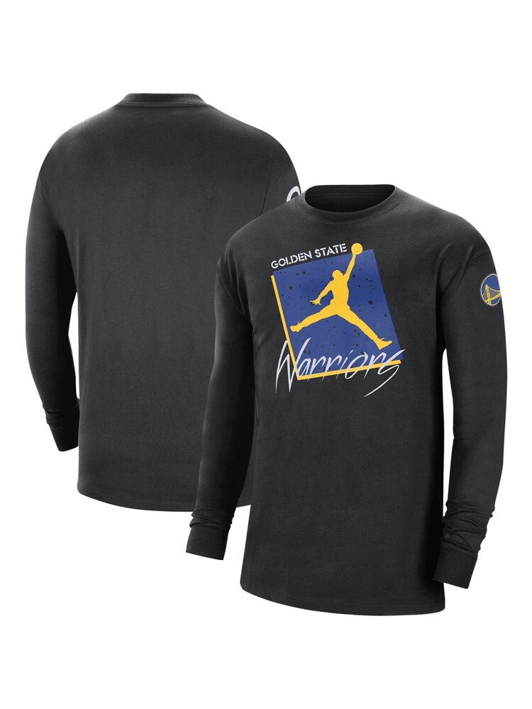 Nike Black 100% Cotton Fanatics Golden State Warriors Jordan Courtside Max 90 Long Sleeve T-Shirt - Image 3 of 3