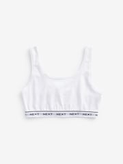 Black/Grey/White Contrast Elastic Scoop Crop Top (5-16yrs) - Image 2 of 6