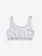 Black/Grey/White Contrast Elastic Scoop Crop Top (5-16yrs) - Image 5 of 6