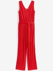 BOSS Red Edacria Pleated Jersey V-Neck Jumpsuit - Image 5 of 5