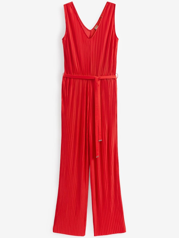 BOSS Red Edacria Pleated Jersey V-Neck Jumpsuit - Image 5 of 5