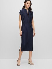 BOSS Blue Emals Pleated Jersey Satin Dress - Image 1 of 1