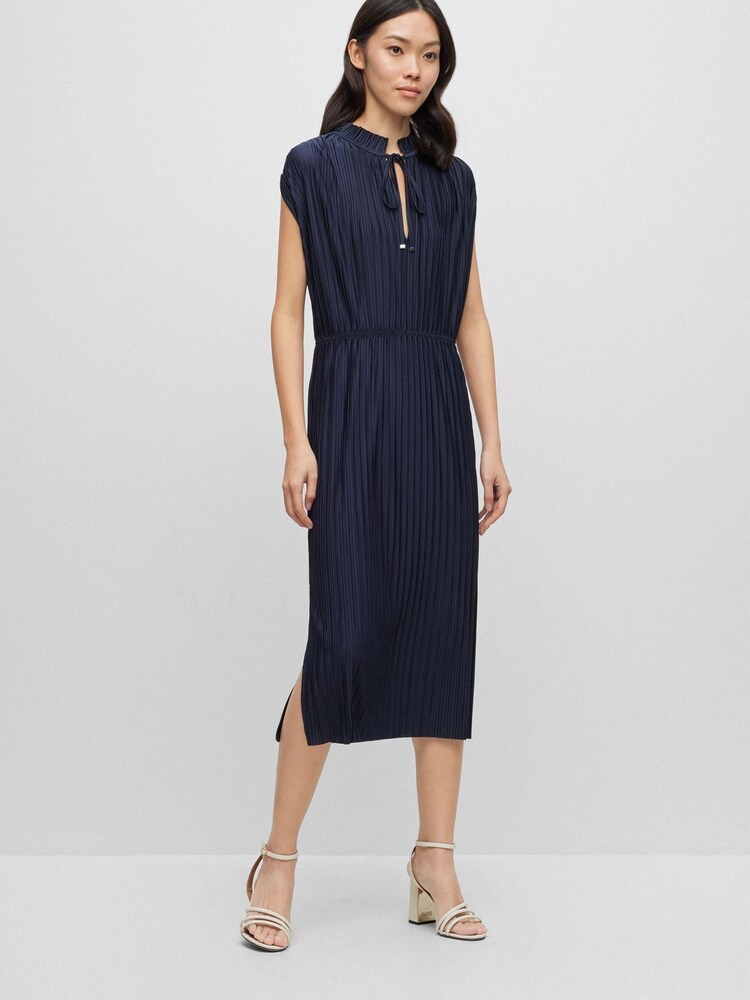BOSS Blue Emals Pleated Jersey Satin Dress - Image 1 of 1