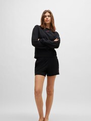 HUGO Black Stretch Cotton Jersey Shorts - Image 3 of 6