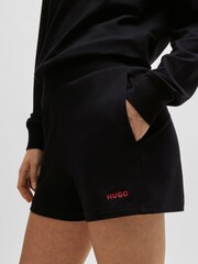 HUGO Black Stretch Cotton Jersey Shorts - Image 4 of 6