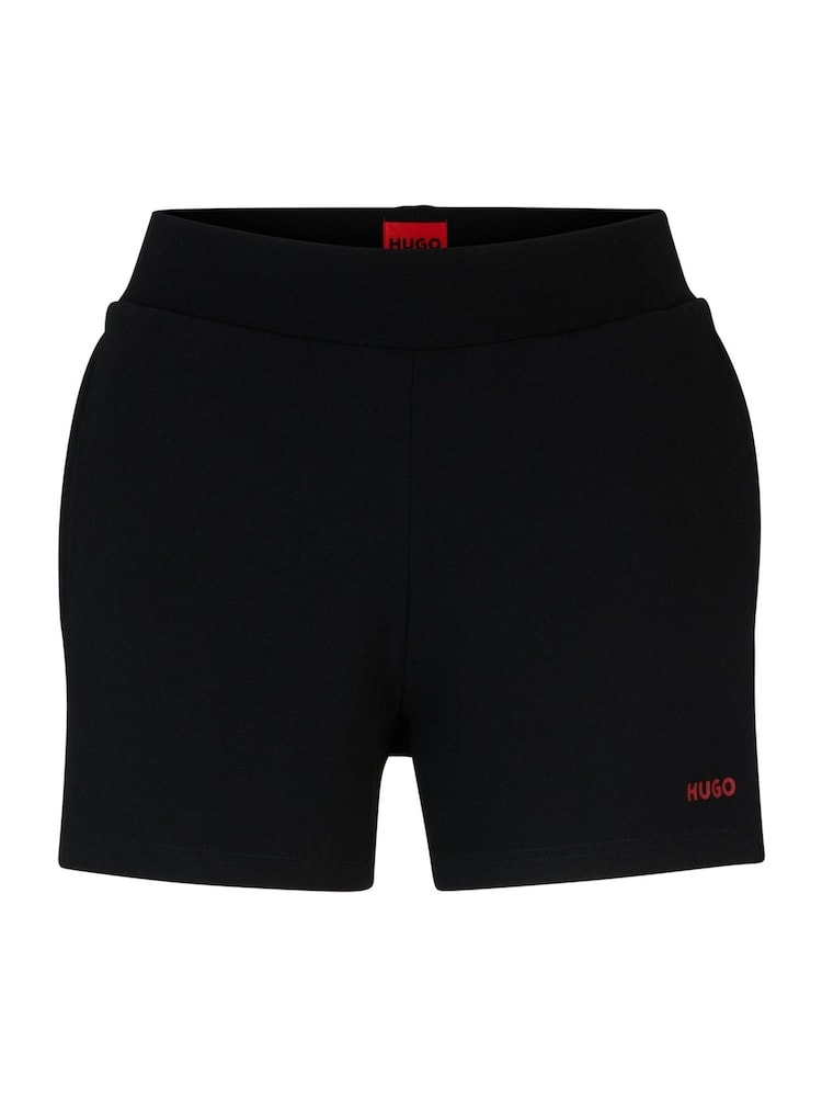 HUGO Black Stretch Cotton Jersey Shorts - Image 6 of 6
