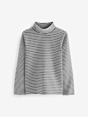 Black/White Stripe High Neck Top (3-16yrs) - Image 3 of 5