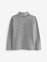 Black/White Stripe High Neck Top (3-16yrs) - Image 4 of 5