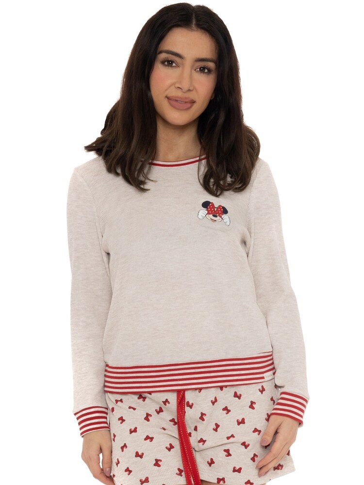 Character Grey Minnie Mouse Waffle Short Pyjamas - Image 1 of 5