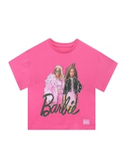 Character Pink Barbie Logo 100% Cotton T-Shirt - Image 1 of 5