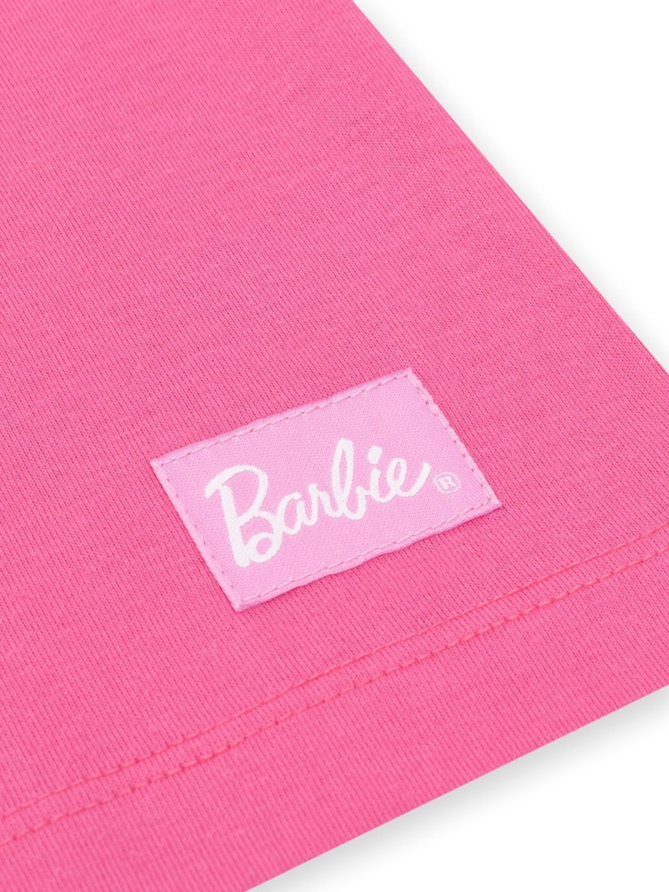 Character Pink Barbie Logo 100% Cotton T-Shirt - Image 4 of 5