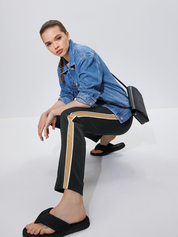 Black / Camel Side Stripe Taper Trousers - Image 2 of 7