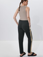 Black / Camel Side Stripe Taper Trousers - Image 4 of 7