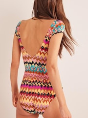 Boden Pink Cap Sleeve Tie Swimsuit - Image 2 of 6