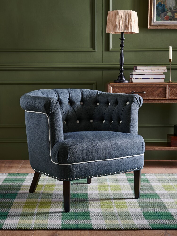 Nina Campbell Clabon Indigo Milbourne Accent Chair - Image 1 of 7