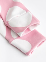 Pink/White Two Way Zip 100% Cotton Baby Sleepsuits 3 Pack (0-3yrs) - Image 6 of 8