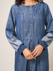 White Stuff Blue Jasmine Denim Midi Dress - Image 4 of 6