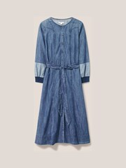White Stuff Blue Jasmine Denim Midi Dress - Image 5 of 6