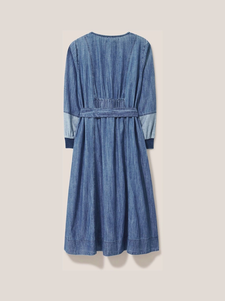 White Stuff Blue Jasmine Denim Midi Dress - Image 6 of 6