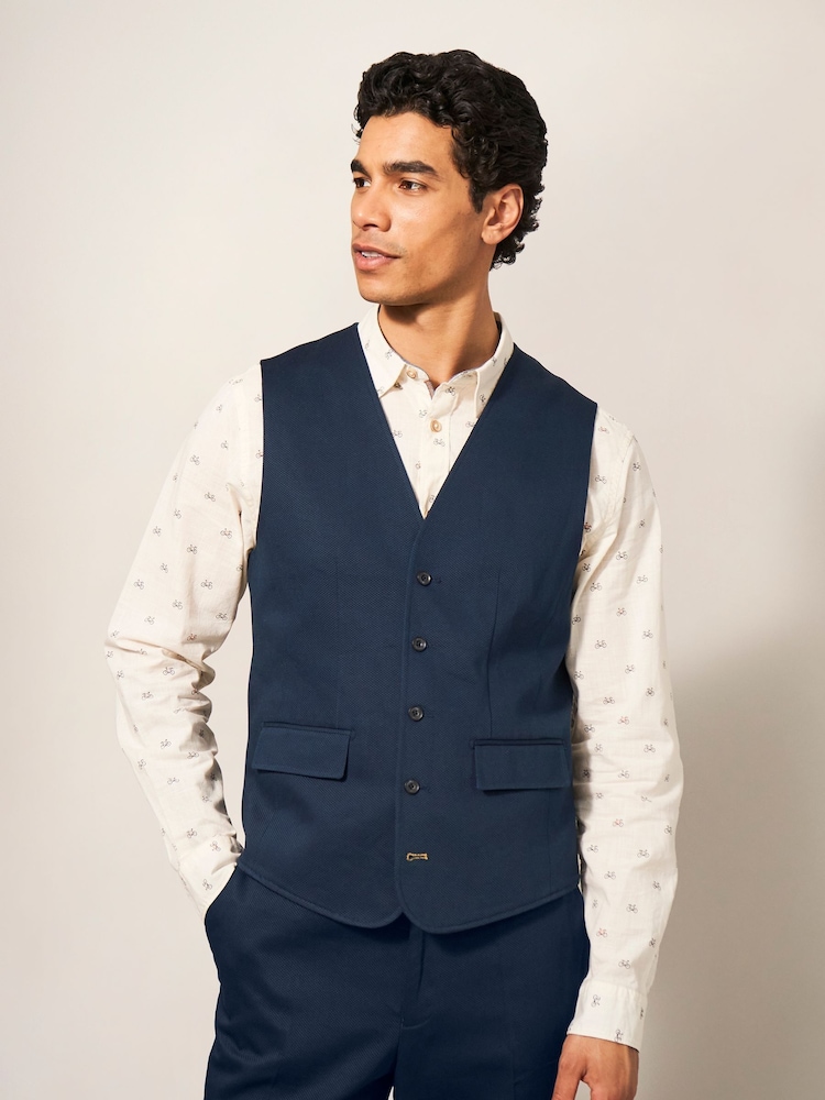 White Stuff Blue York Waistcoat - Image 1 of 7