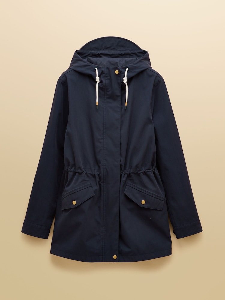 Joules Portwell Navy Blue Waterproof Raincoat With Hood and Adjustable Waist - Image 10 of 10 Joules Portwell Navy Blue Waterproof Raincoat With Hood and Adjustable Waist - Image 10 of 10