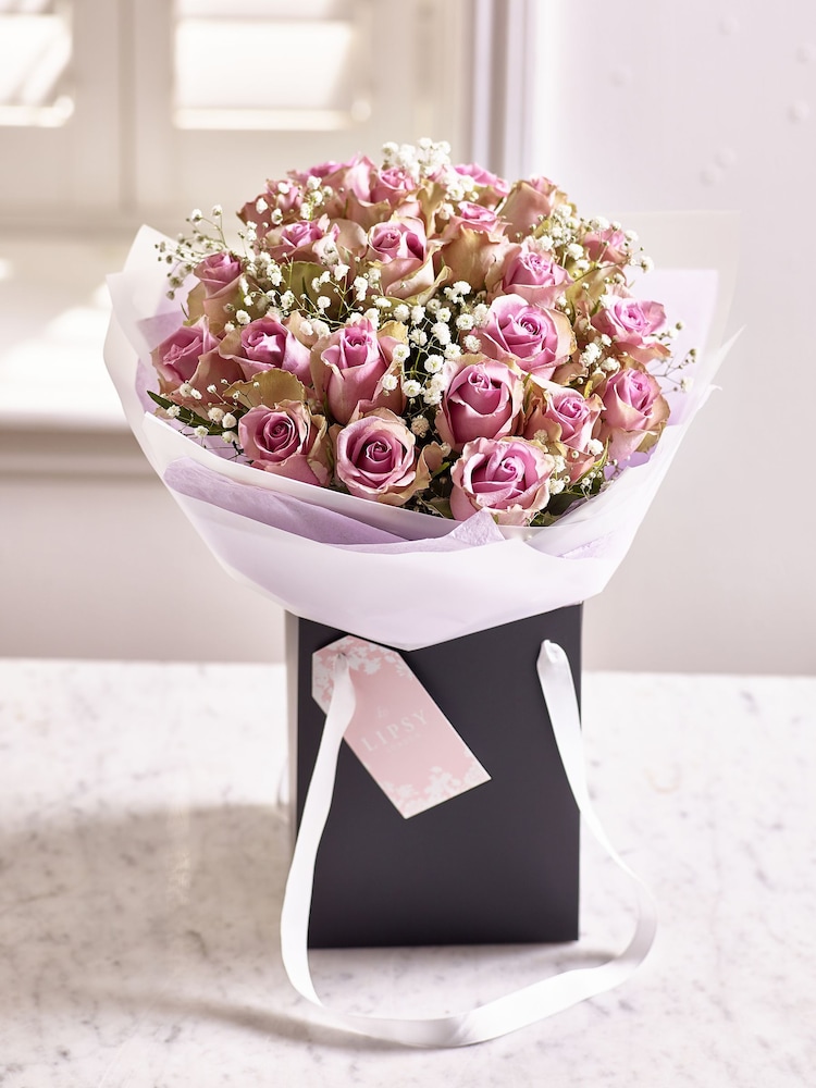 Lipsy Multi Rose Fresh Flower Bouquet in Gift Bag - Image 2 of 3
